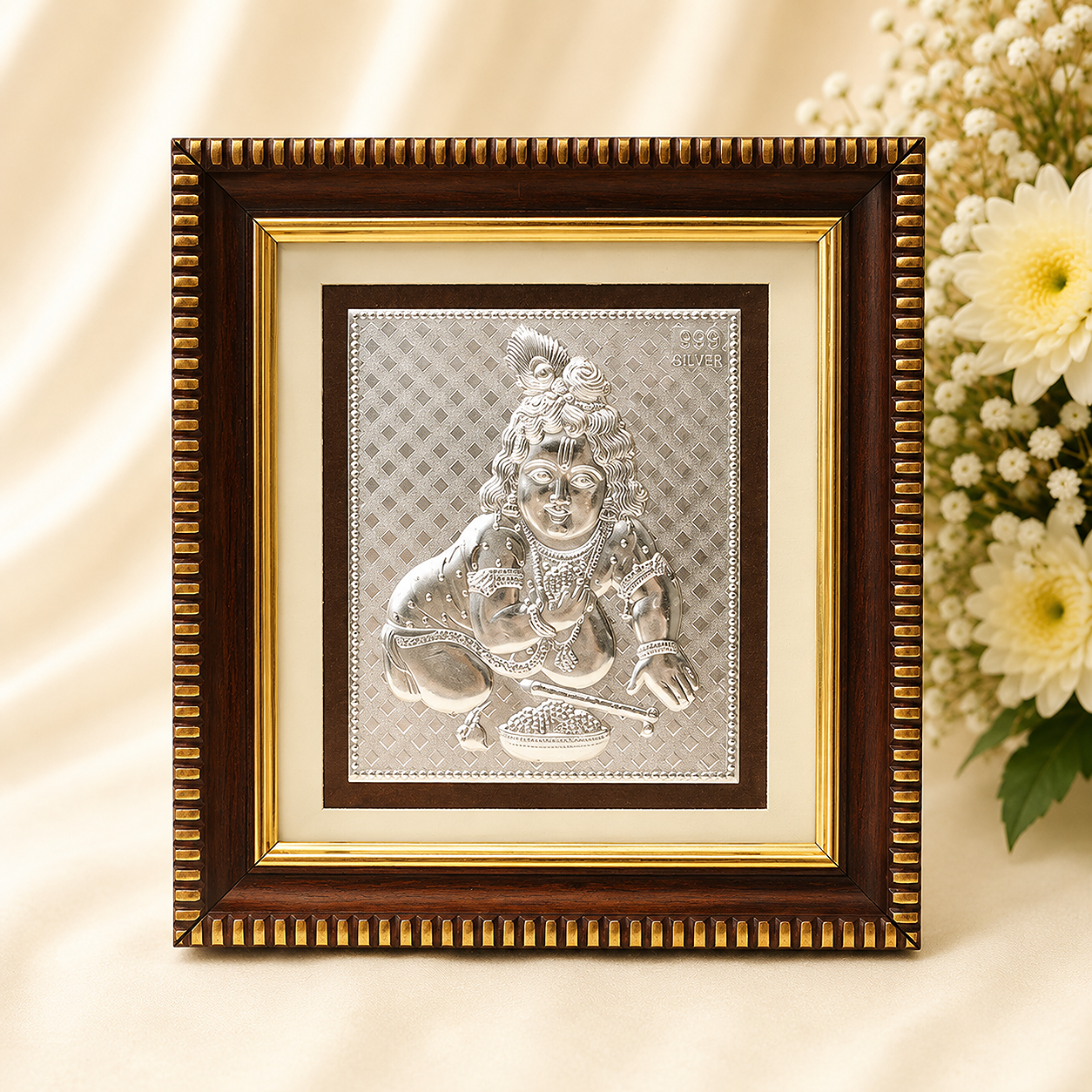 Silver Laddu Gopal Frame
